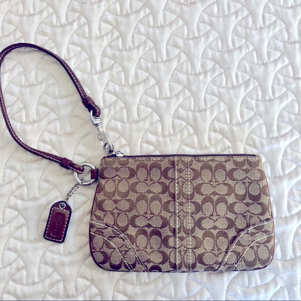Coach classic monogram wristlet